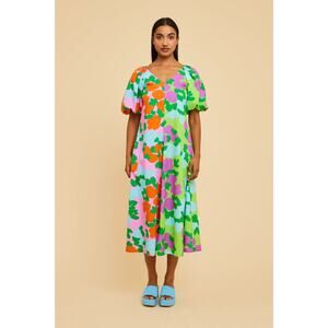 Floral V-Neck Midi Dress